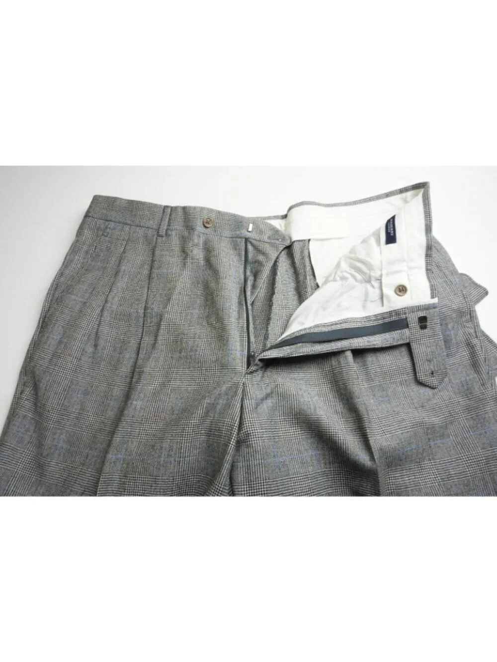 Burberry London Gray Blue Black Plaid Wool 2 Pc Suit Jacket Pant 56R EU NEW